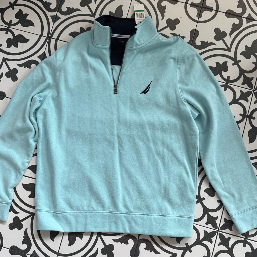 Nautica Men's Aqua Zip-Up Sweater